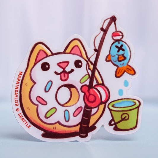 Fishing in Elliott Bay Sticker