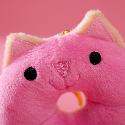 Strawberry Donut Cat Plush Keychain