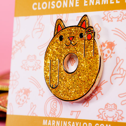 Lucky Donut Cat Enamel Pin
